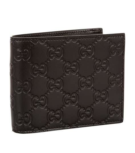 black leather mens gucci wallet|Gucci men's trifold leather wallet.